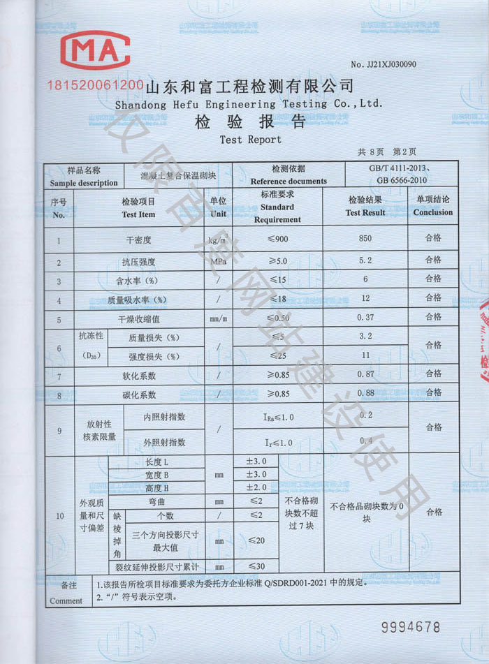 產品檢驗報告第2頁